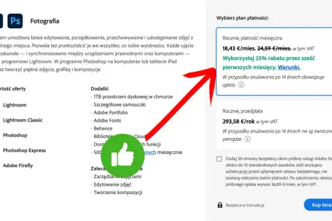Photoshop: ile kosztuje i który plan wybrać, żeby nie przepłacić?