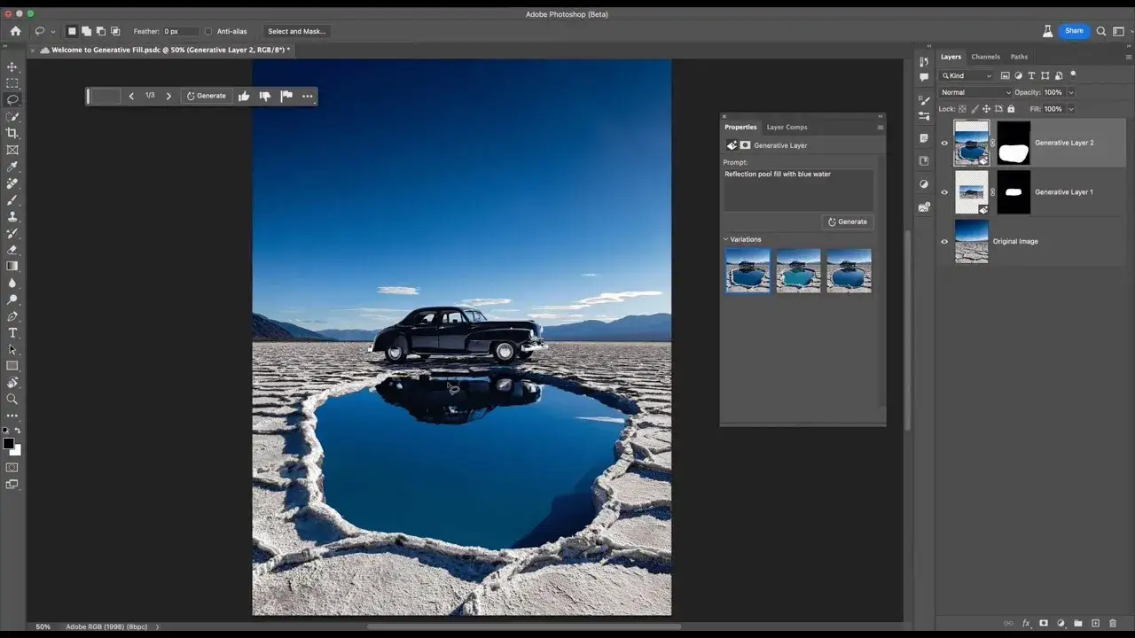 Photoshop generative fill przykład