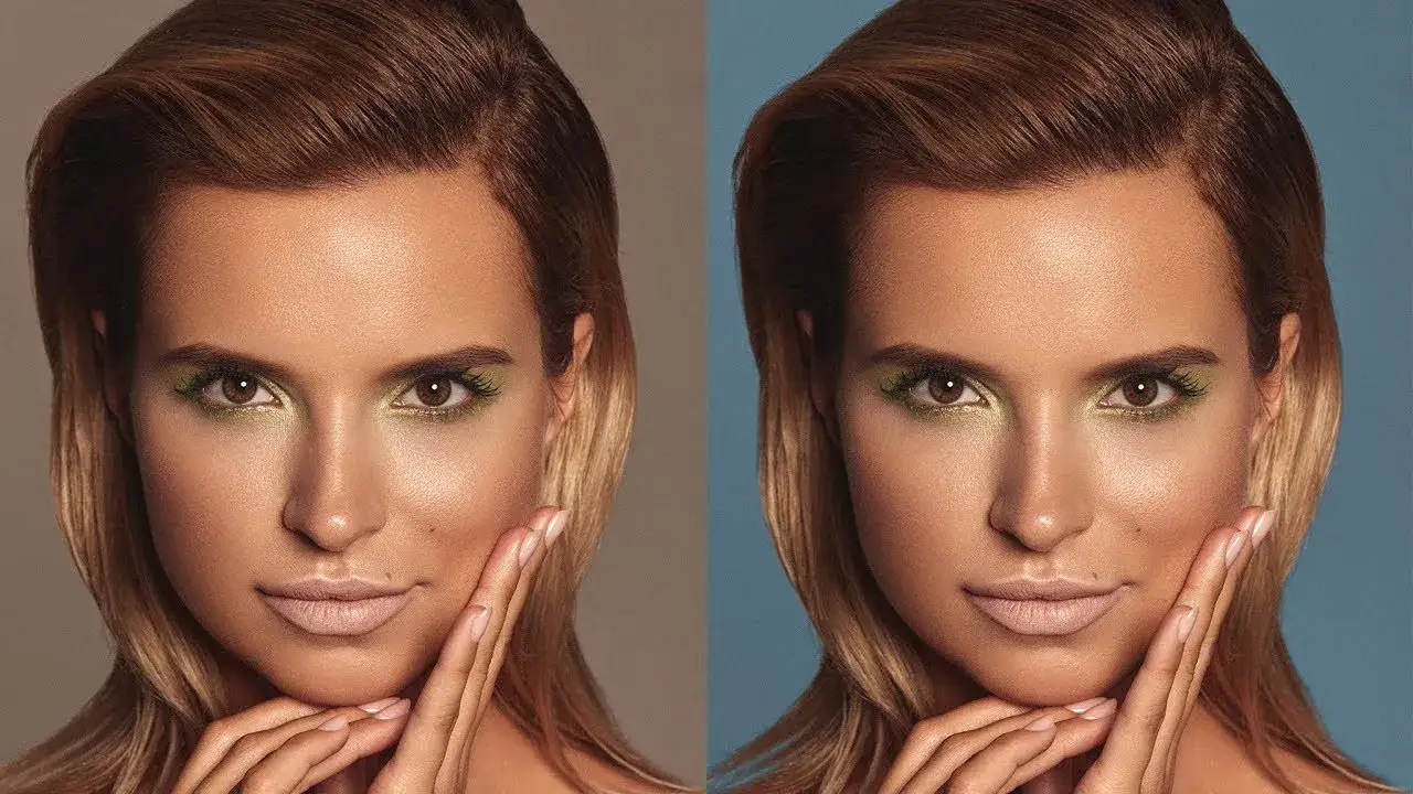 Photoshop zmiana tła przed po