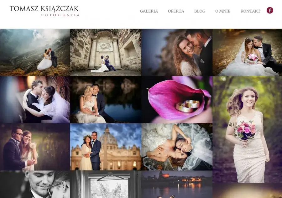 Przykładowe portfolio fotografa ślubnego z różnymi stylami