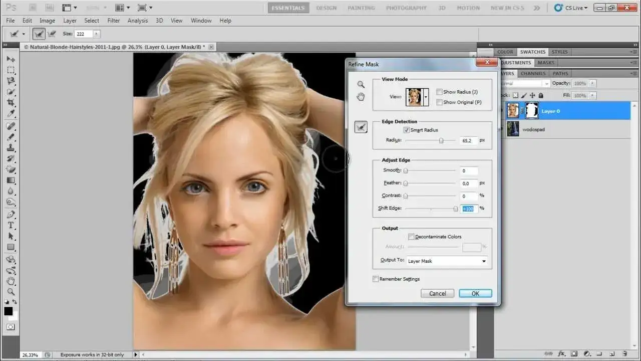 Photoshop zaznaczanie włosów