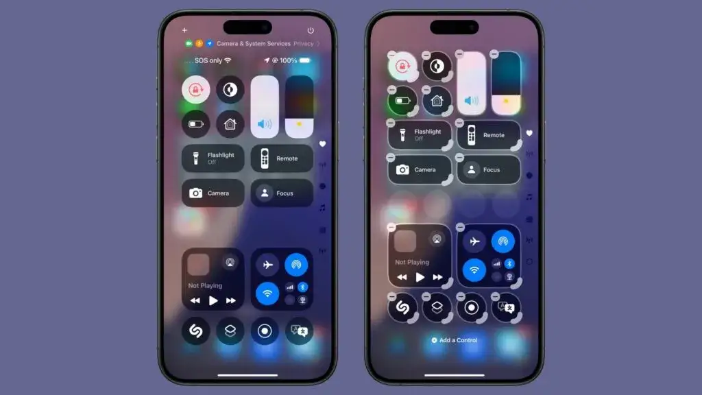iPhone centrum sterowania głośność