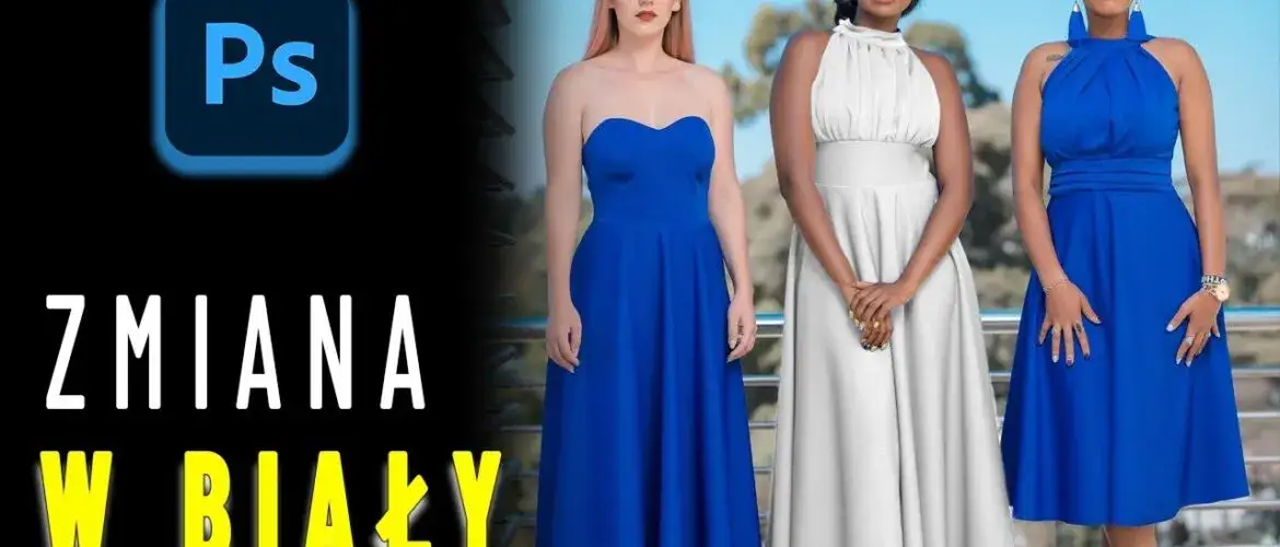 Zmiana koloru białego obiektu Photoshop przed po