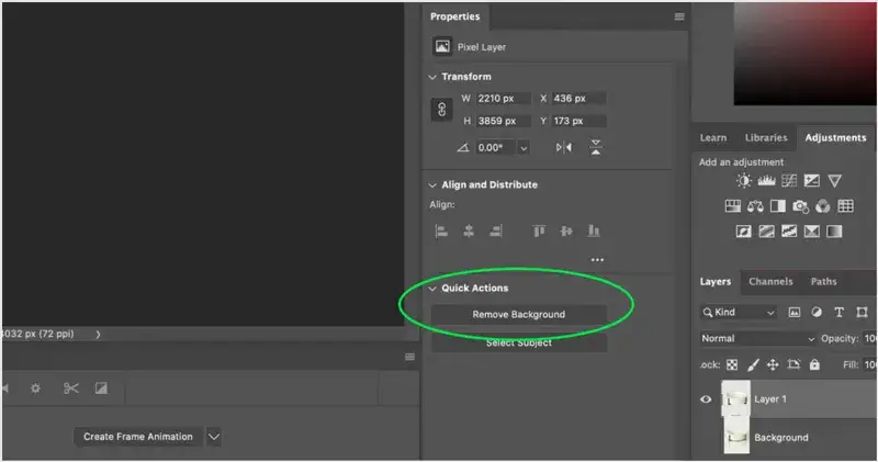 usuwanie tła photoshop szybkie akcje