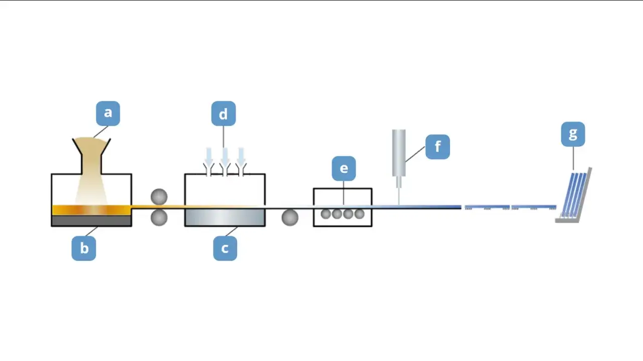 proces odprężania szkła diagram